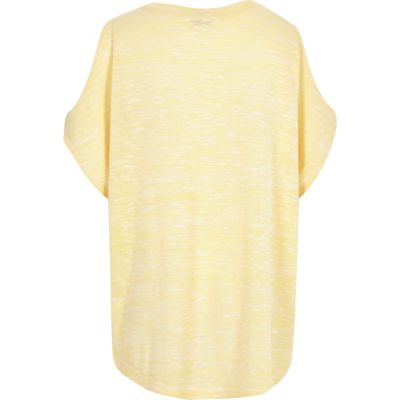 Girls yellow cold shoulder top